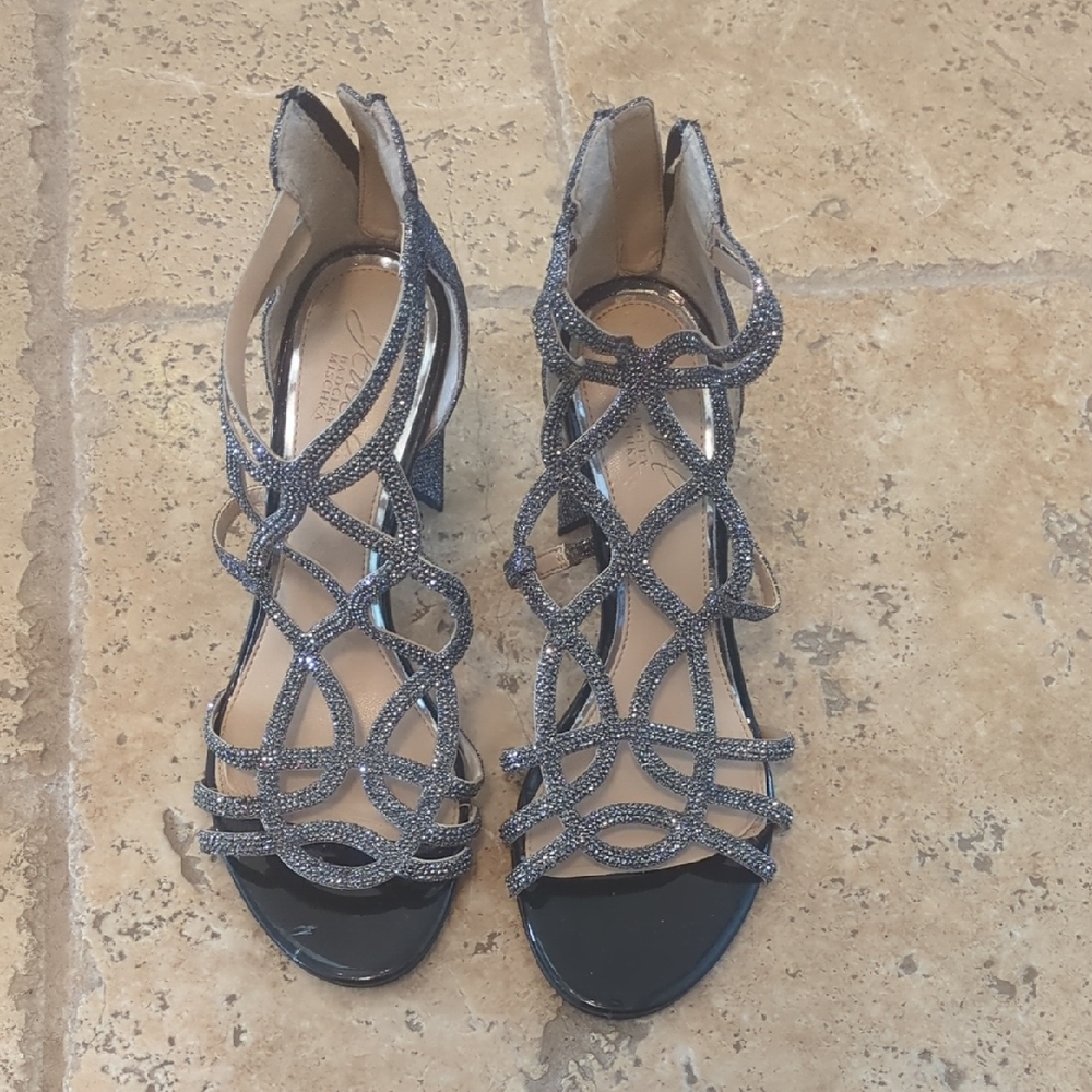 Badgley Mischka Black Strappy Heels